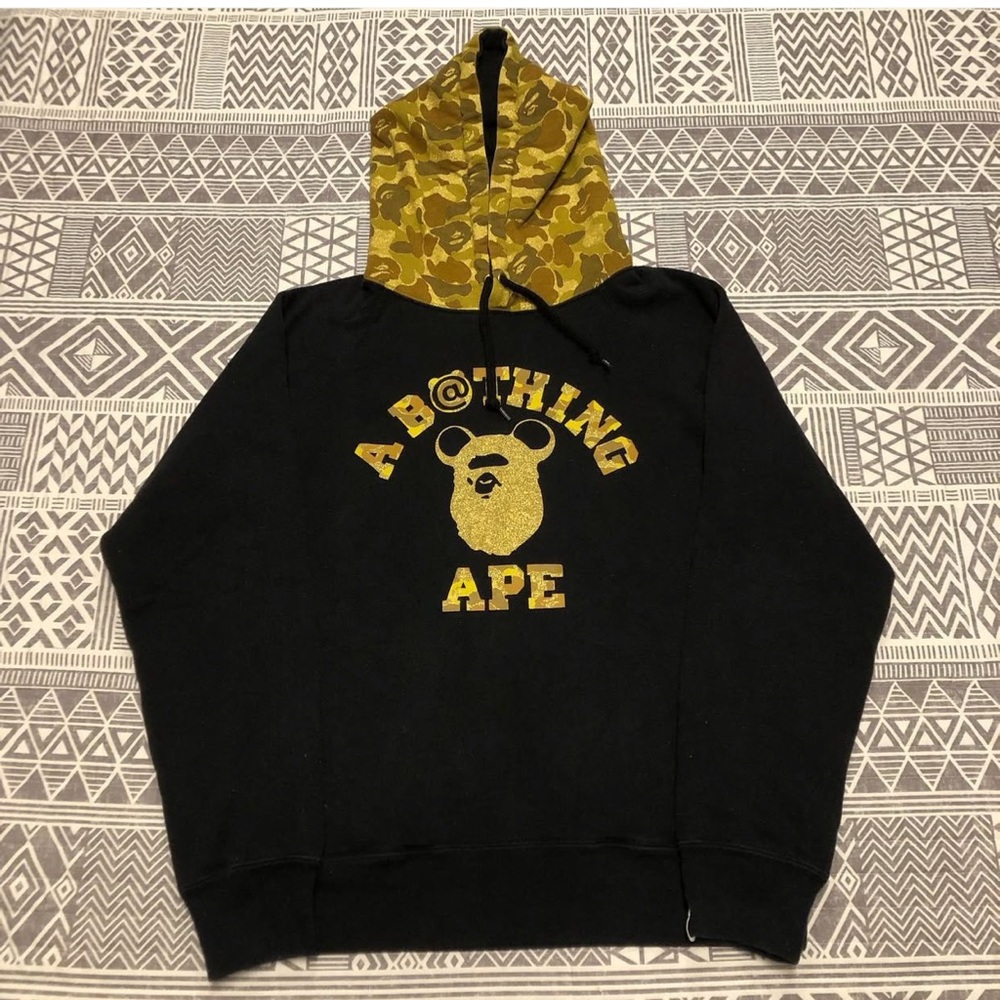 A Bathing Ape Bape X Medicom Toy College Logo Pullover Hoodie Size Medium